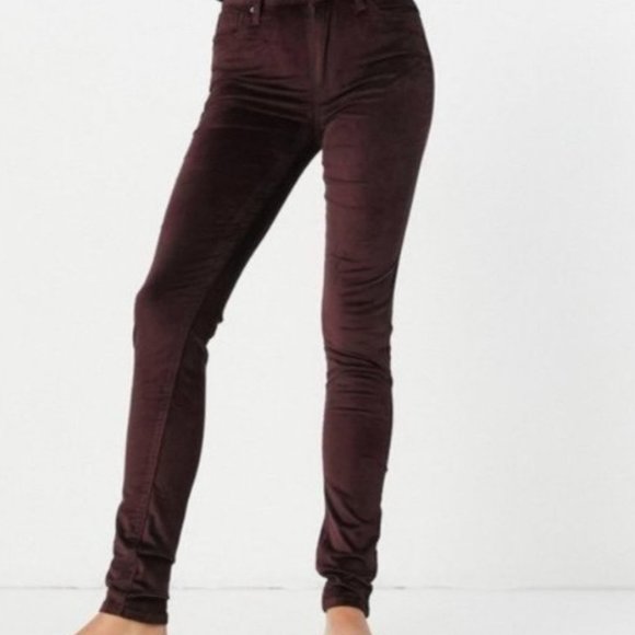 Levi's 721 Velvet High Rise Skinny Women's Pants Burgundy - Size 27 - Picture 4 of 4